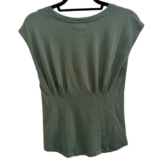 NWT! Good American Corseted Style Sleeveless Green Tee size 1 (small) - Picture 4 of 8